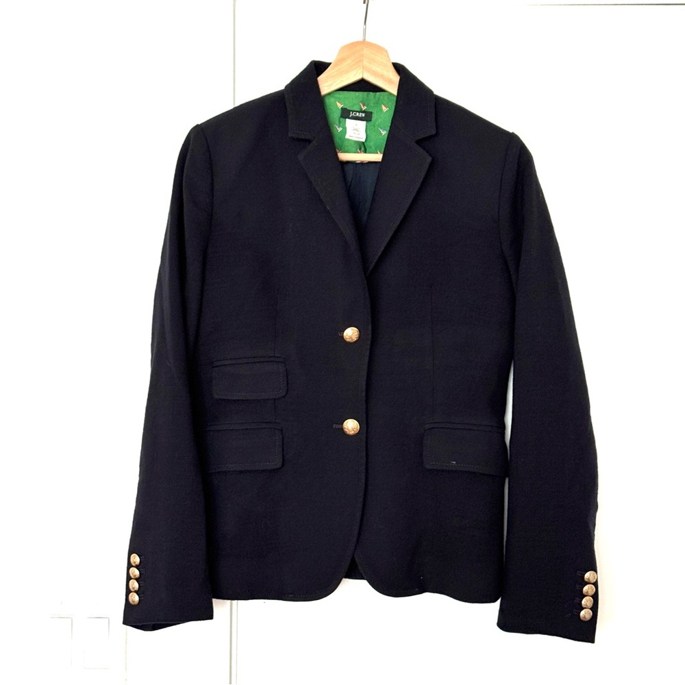 J. Crew Navy Blue Blazer with Gold Buttons